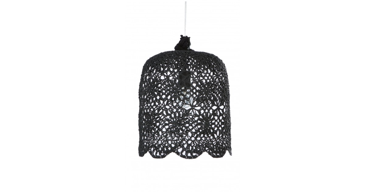 Suspension Lamp Black Crochet Handmade Crochet Pendant Lamp